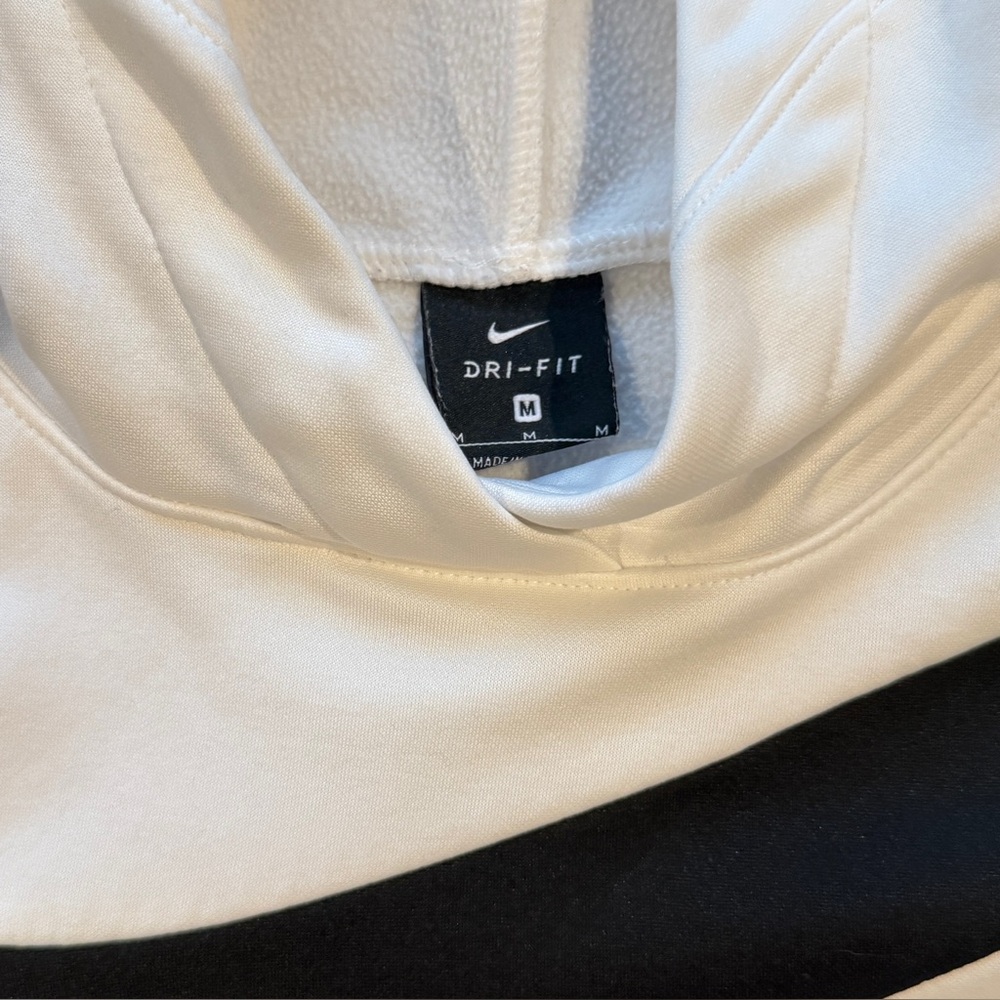 Nike Therma Men's HBR Basketball Training Dri-Fit Hoodie, White & Black, M EUC - Picture 3 of 3